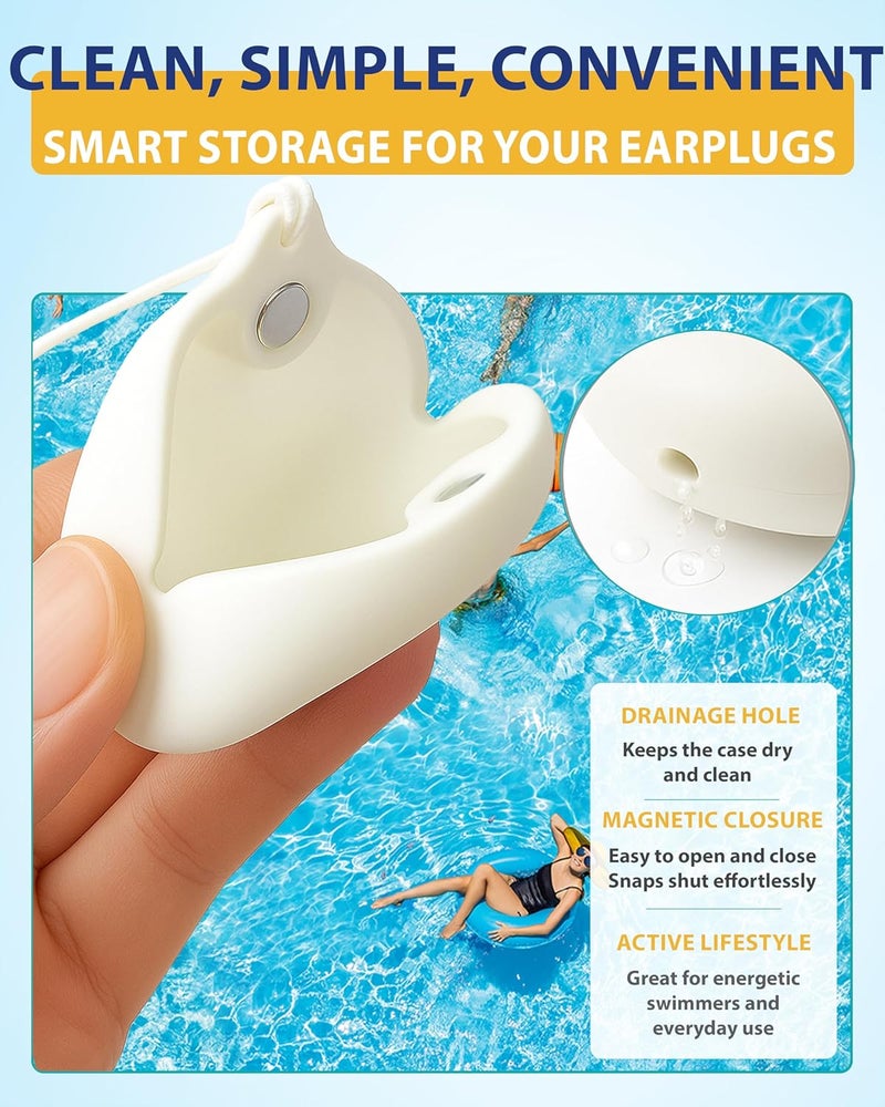 Welisten Swimming Ear Plugs for Adults,Waterproof Reusable Silicone Ear Plugs with Strap & Custom Case, Swimmer Earplugs for Surfing, Diving, Showering, Pool and Other Water Sports (Adults & Teens 14+) - Image 4